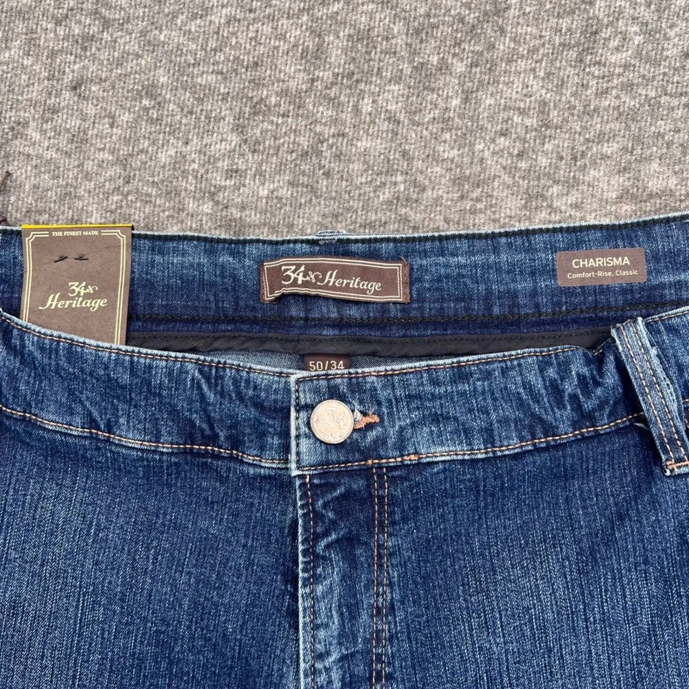 34 Heritage Charisma‎ Mens Jeans 50 Dark Wash Straight Leg Comfort Rise New